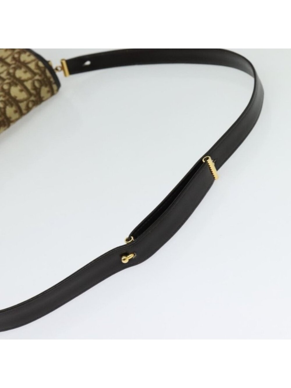 Authentic Christian Dior Trotter Canvas Shoulder Bag Brown Gold - Picture 14 of 16